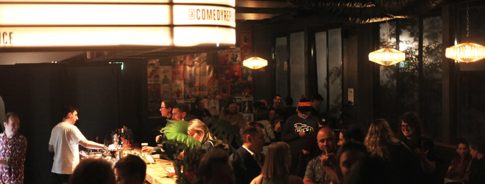 The bar at Comedy Republic, busy on a show night